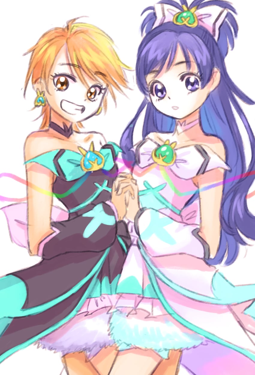 misumi nagisa, yukishiro honoka, cure black, cure white, cure supreme, and 1 more (precure and 3 more) drawn by jj_(ssspulse)