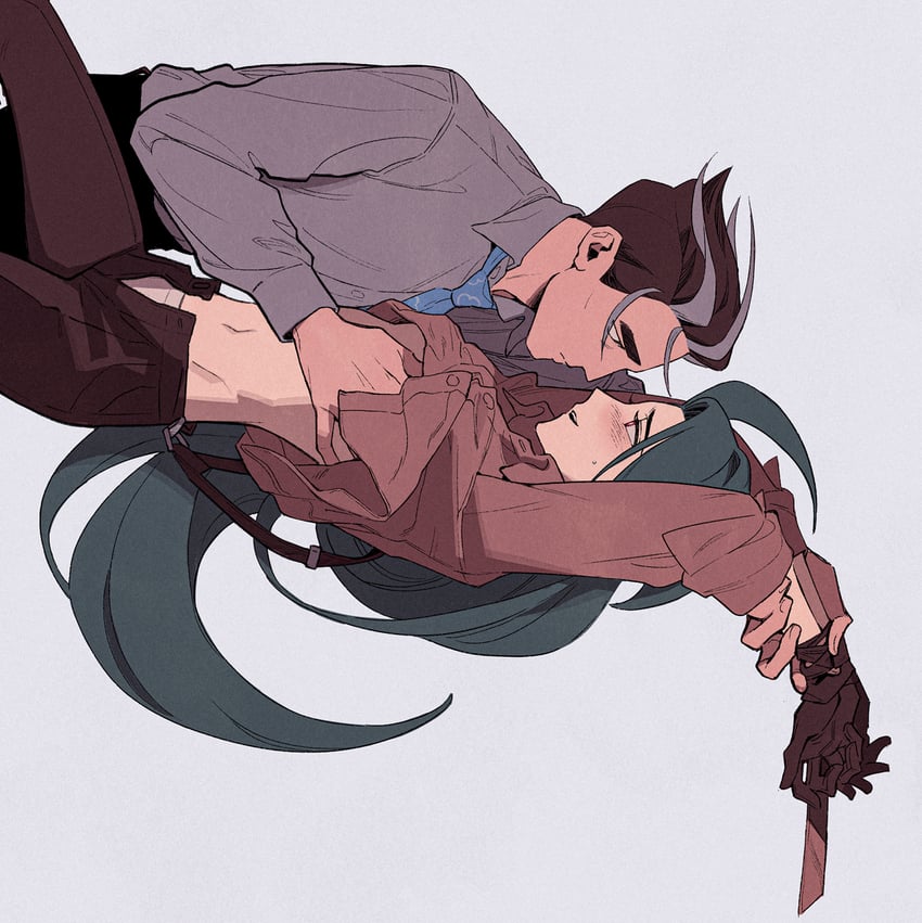 rika and larry (pokemon and 1 more) drawn by nicca_(nicca11y)