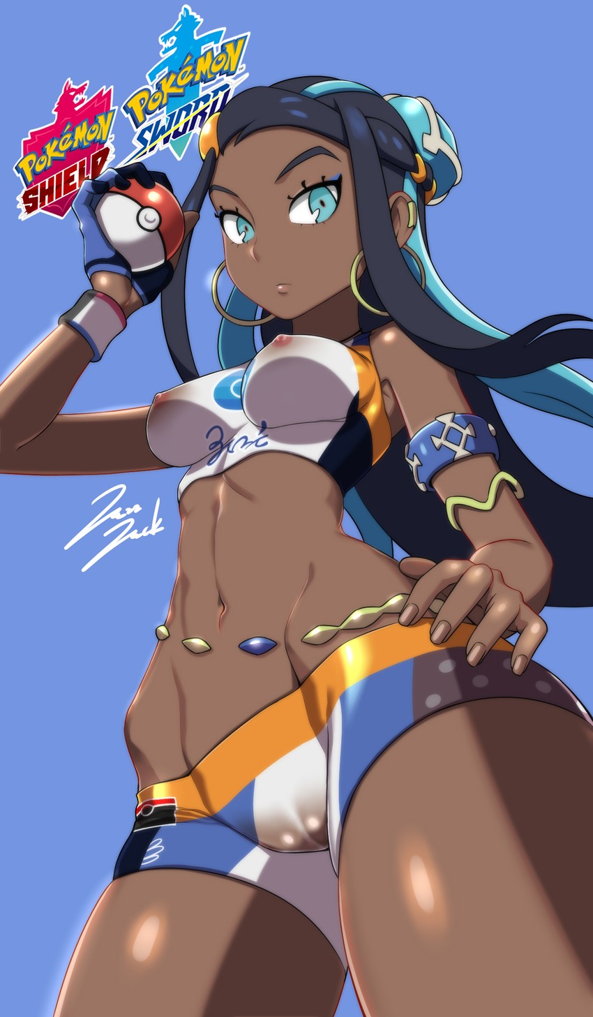 nessa (pokemon and 1 more) drawn by jazz_jack