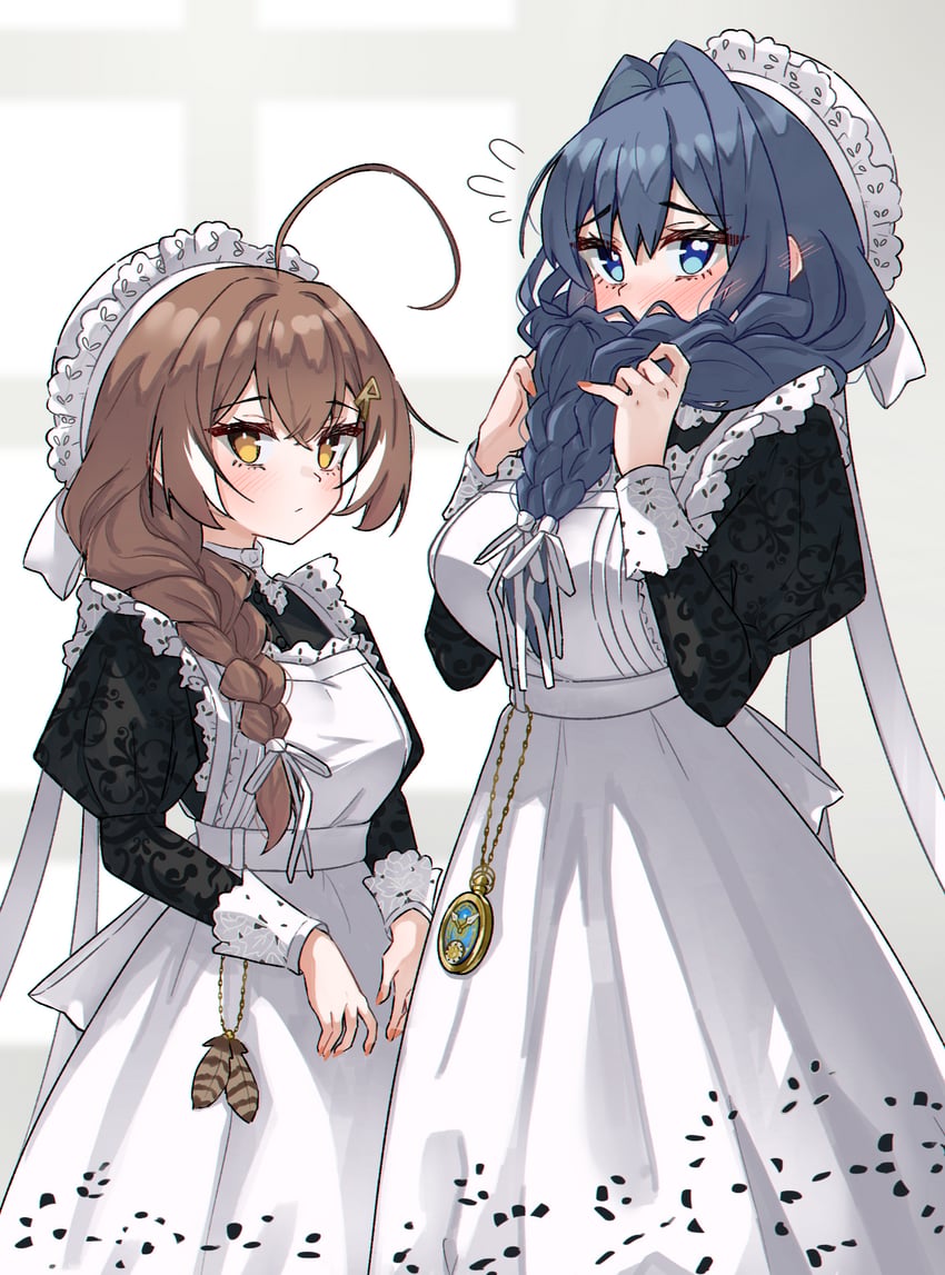 ouro kronii and nanashi mumei (hololive and 1 more) drawn by magui3