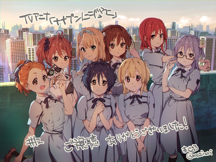 takigawa miu, maruyama akane, saito nicole, fujima sakura, sato reika, and 3 more (22/7) drawn by majiro_(mazurka)