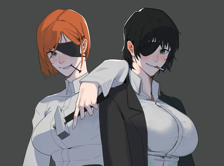 kugisaki nobara and himeno (chainsaw man and 1 more) drawn by hong_doo