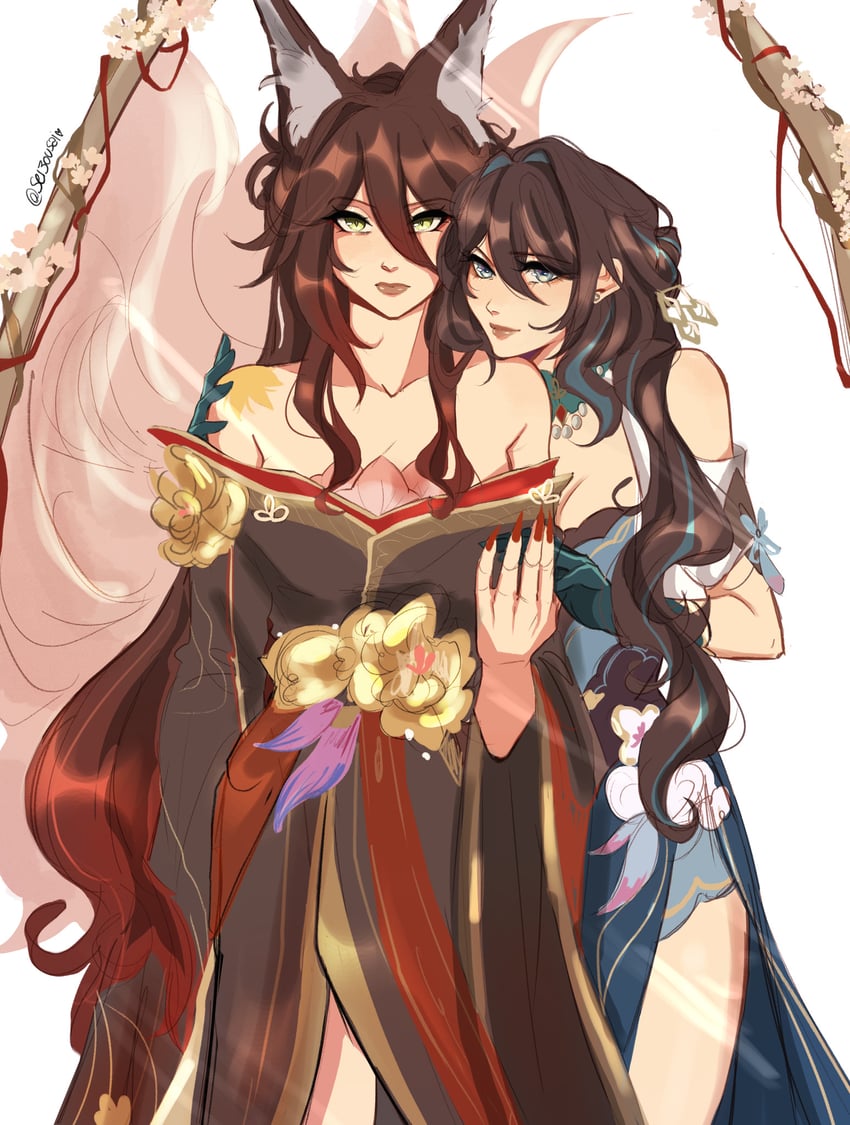 ruan mei, tingyun, and fugue (honkai and 1 more) drawn by seijousai