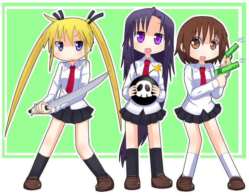 sonya, oribe yasuna, and goshiki agiri (kill me baby) drawn by kenjichan252