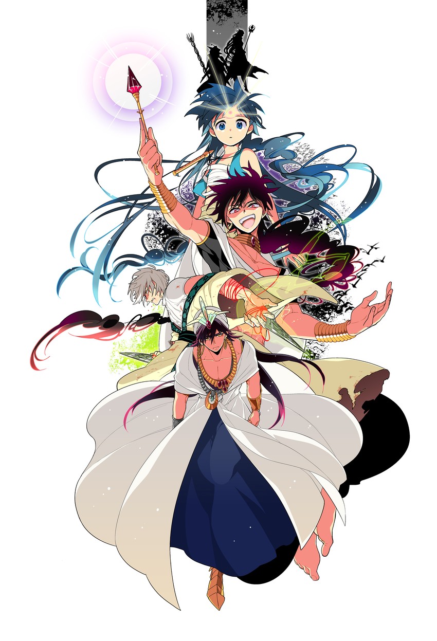 aladdin, judal, sinbad, and ja'far (magi the labyrinth of magic) drawn by dalc_rose