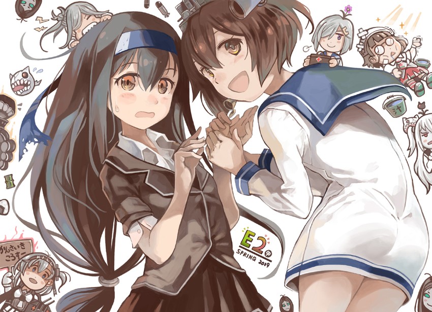 hamakaze, yukikaze, suzutsuki, asashimo, hatsushimo, and 5 more (kantai collection) drawn by mat_(seiga38529)