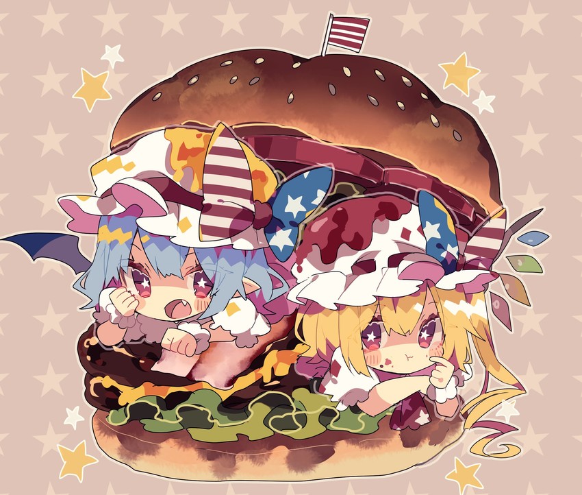 remilia scarlet and flandre scarlet (touhou) drawn by nikorashi-ka