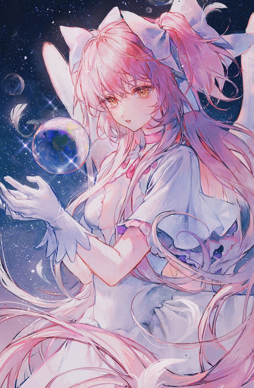 kaname madoka and ultimate madoka (mahou shoujo madoka magica) drawn by maccha_(mochancc)