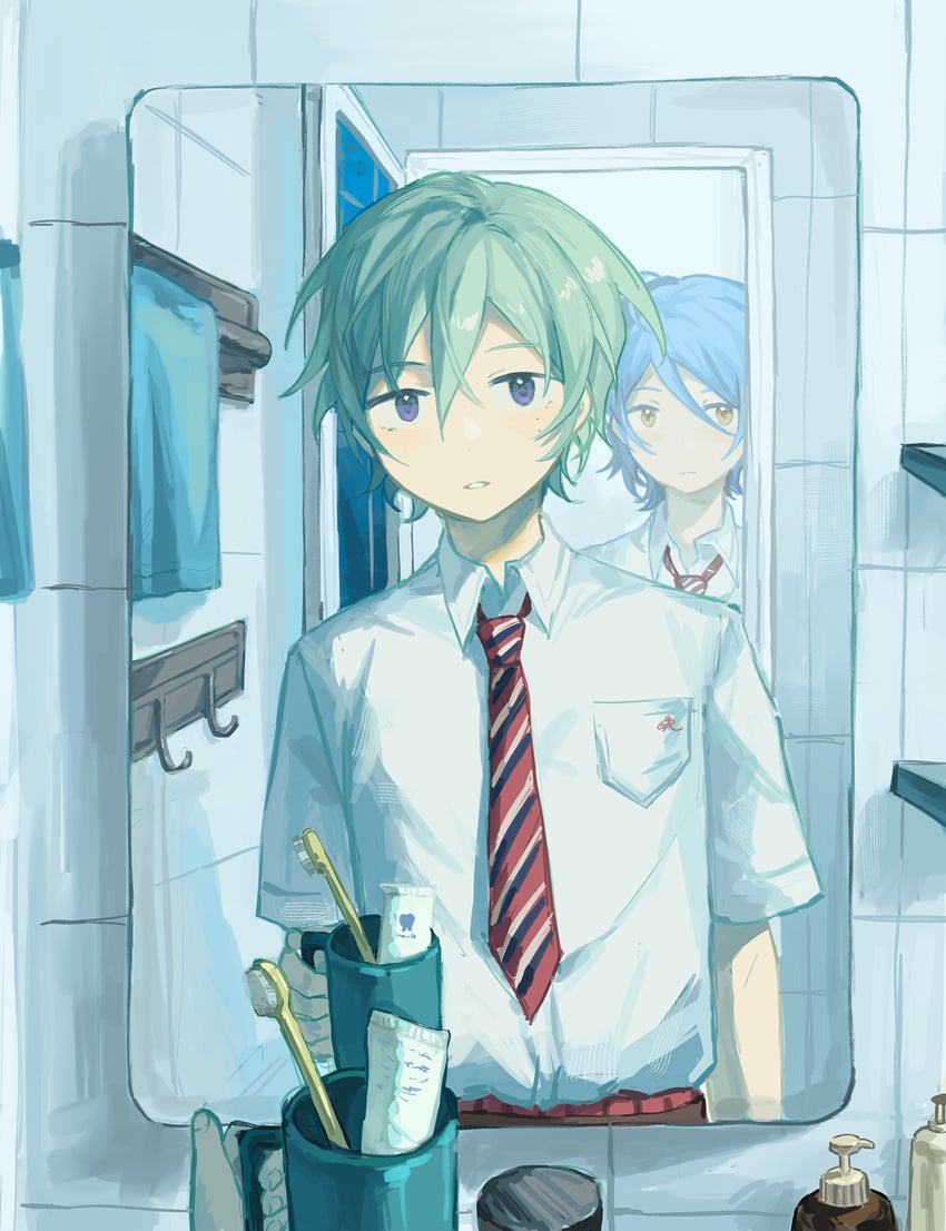 kazehaya tatsumi and tojo kaname (ensemble stars!) drawn by dongfang_shuyechu