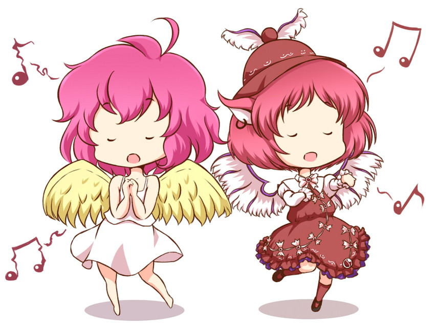 mystia lorelei and harpy (touhou and 1 more) drawn by mazume