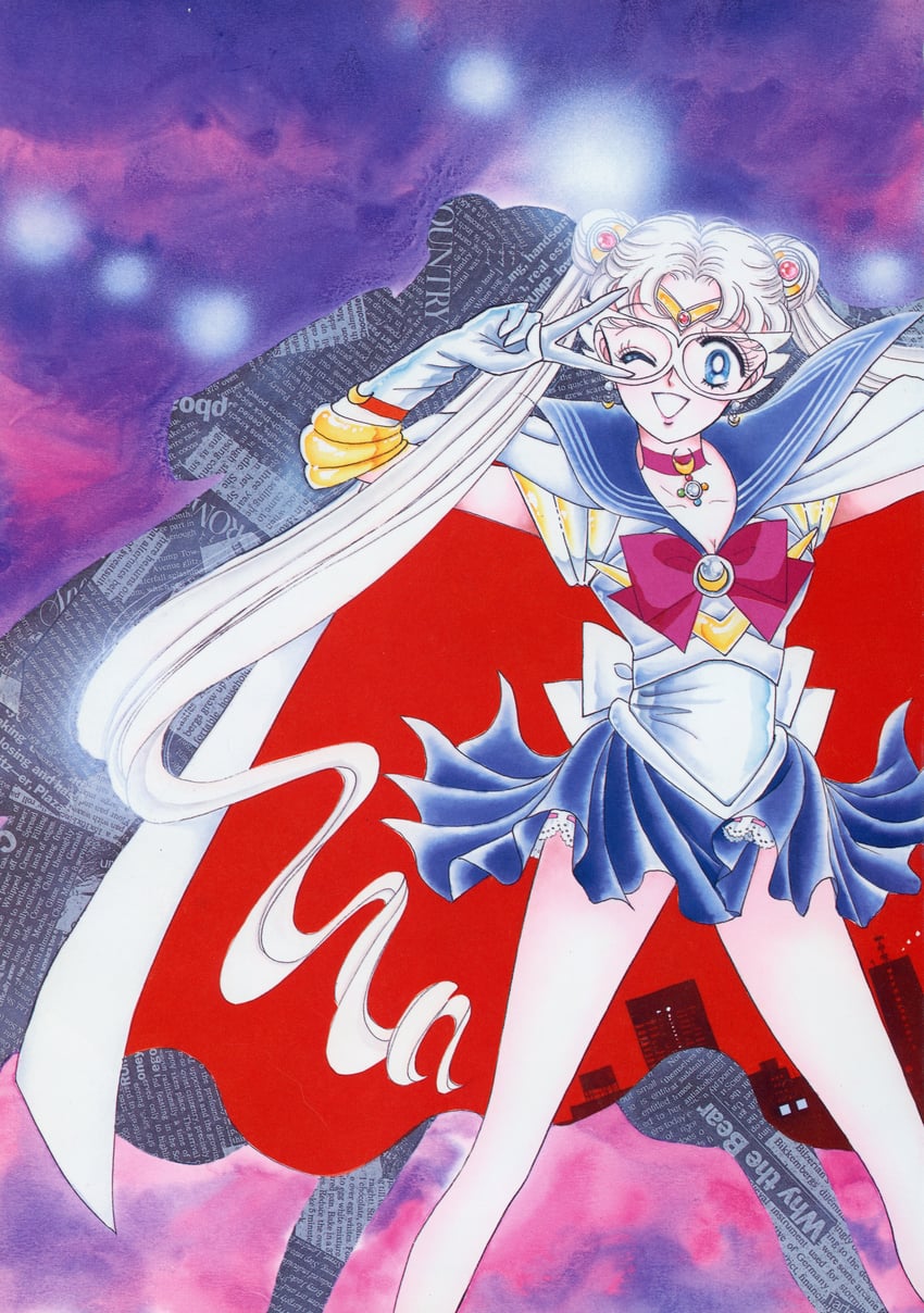 tsukino usagi and sailor moon (bishoujo senshi sailor moon) drawn by takeuchi_naoko