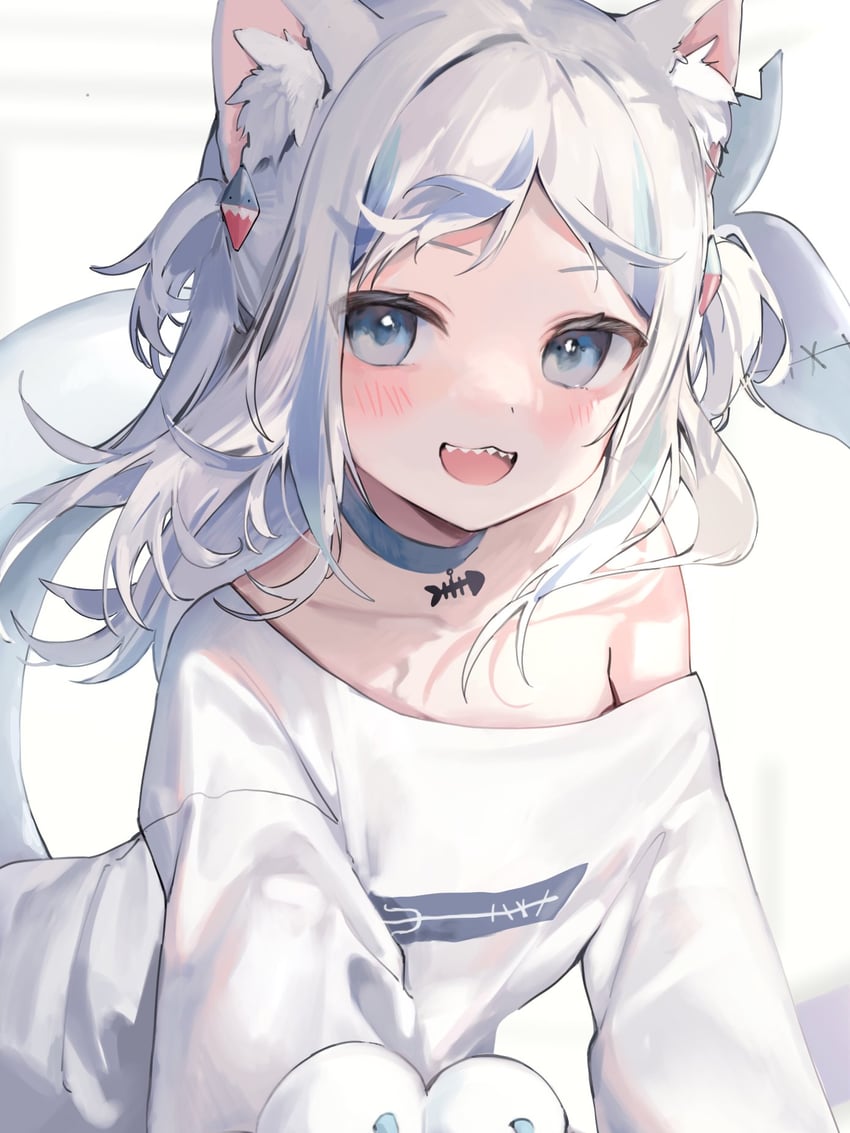 gawr gura (hololive and 1 more) drawn by ame929