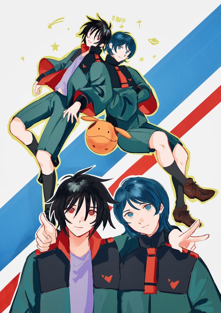 haro, kamille bidan, and shinn asuka (gundam and 4 more) drawn by freya_0913