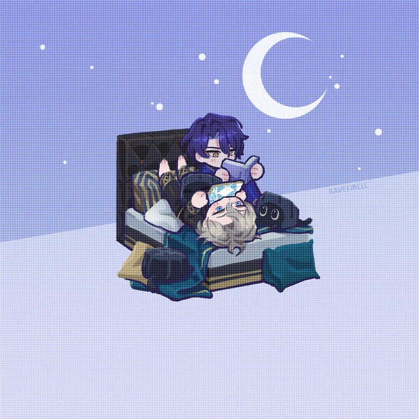 dr. ratio and aventurine (honkai and 1 more) drawn by ravefirell