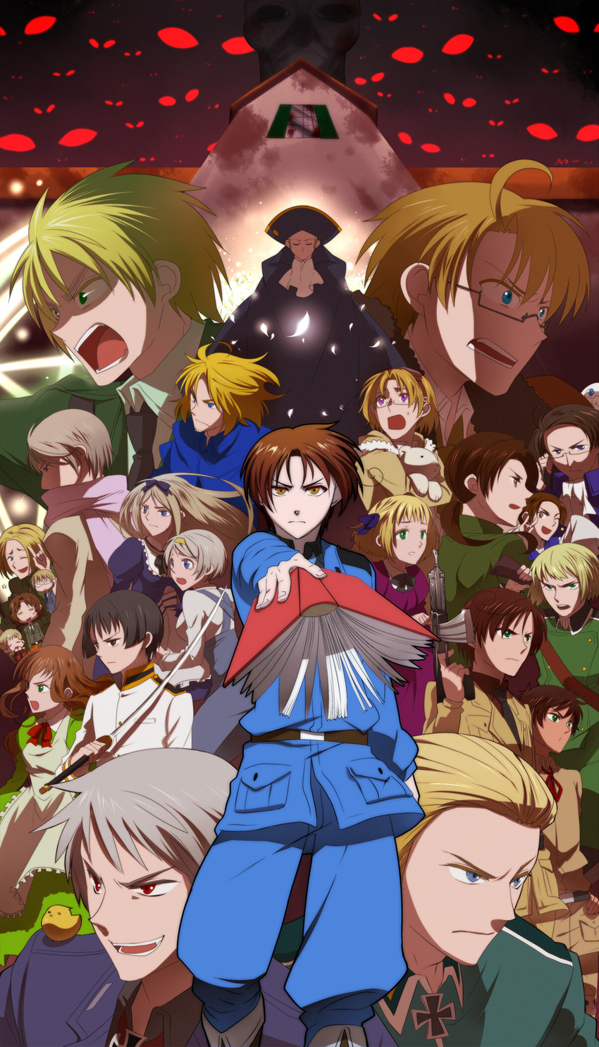 america, united kingdom, japan, russia, china, and 22 more (axis powers hetalia and 1 more) drawn by miyamayomema