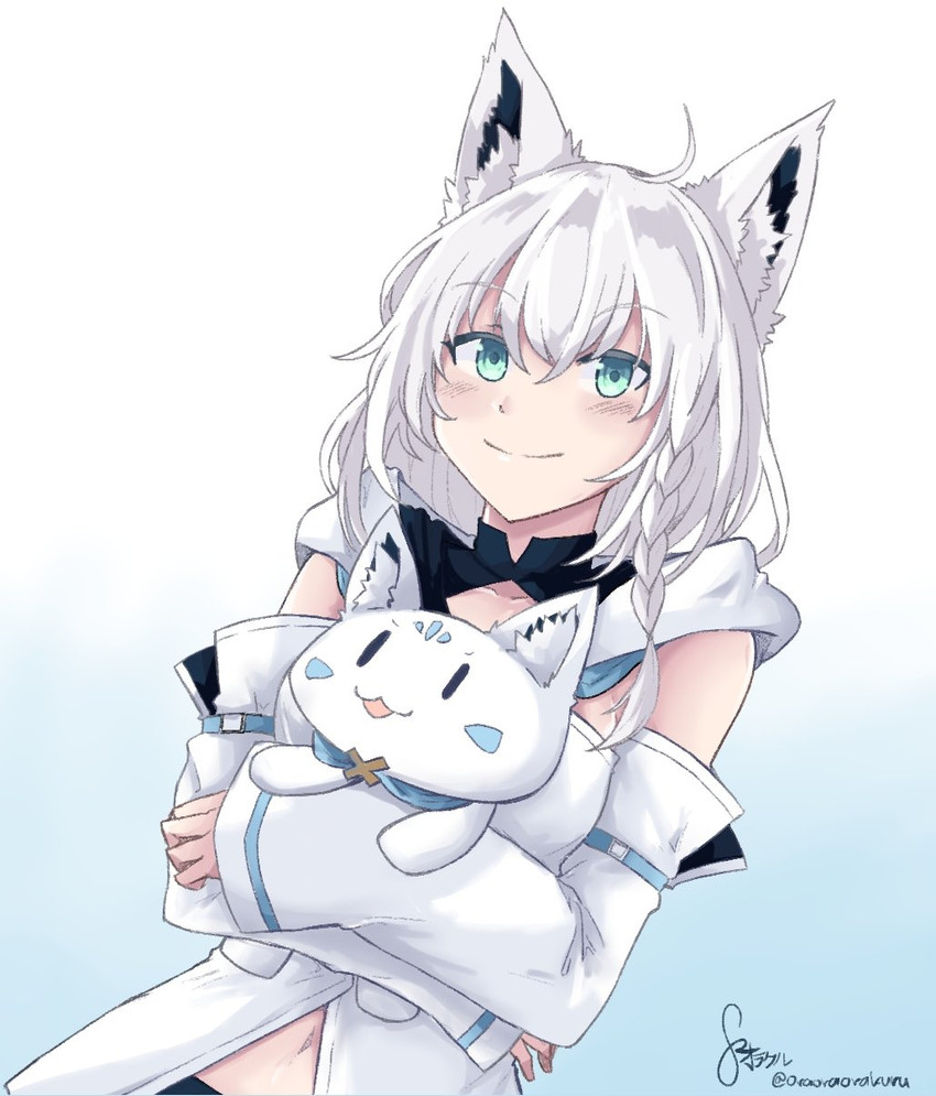 shirakami fubuki and sukonbu (hololive) drawn by orakuru_(oracle_art)