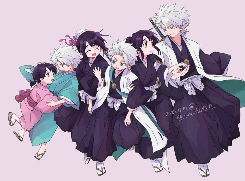 hitsugaya toushirou and hinamori momo (bleach) drawn by tama-chan_(momomomijisakura)