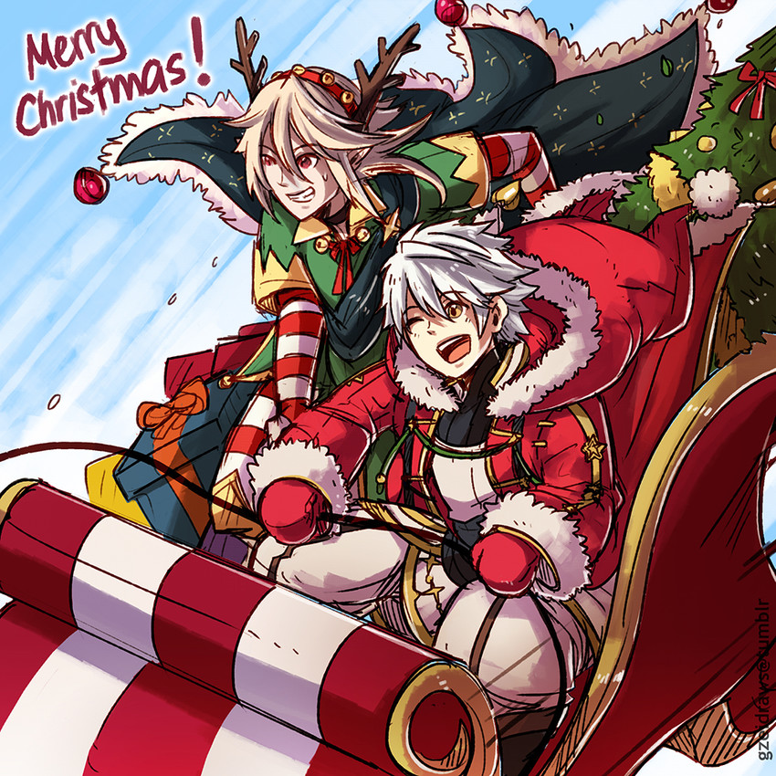 male corrin and male robin (fire emblem and 2 more) drawn by gzei