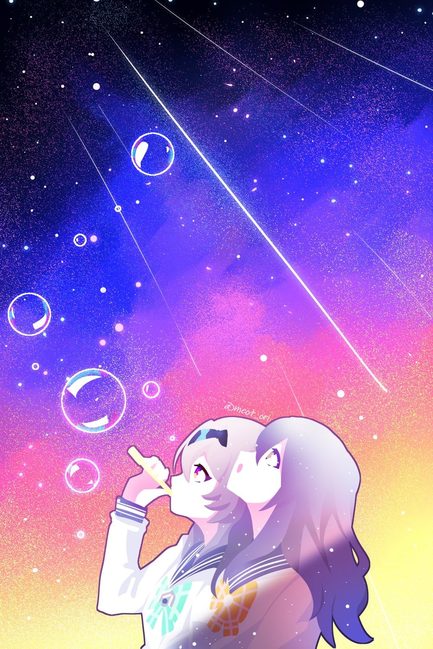 trailblazer, firefly, and stelle (honkai and 1 more) drawn by electronduck