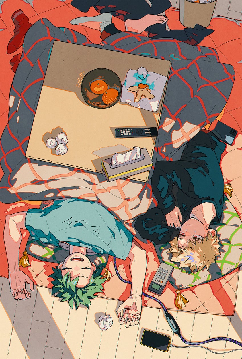 midoriya izuku and bakugou katsuki (boku no hero academia) drawn by souko_(floyd)
