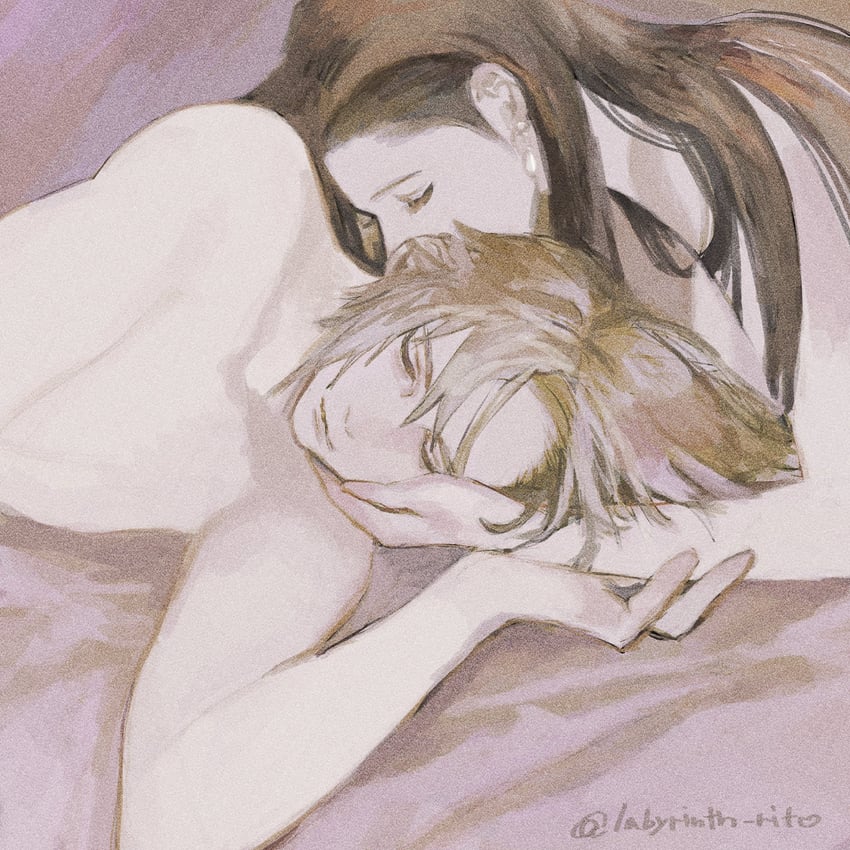 tifa lockhart and cloud strife (final fantasy and 1 more) drawn by tori_(labyrinth_fft)