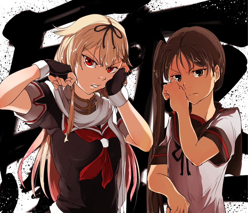 yuudachi, yuudachi kai ni, ayanami, and ayanami kai ni (kantai collection) drawn by maruse_nisanosuke