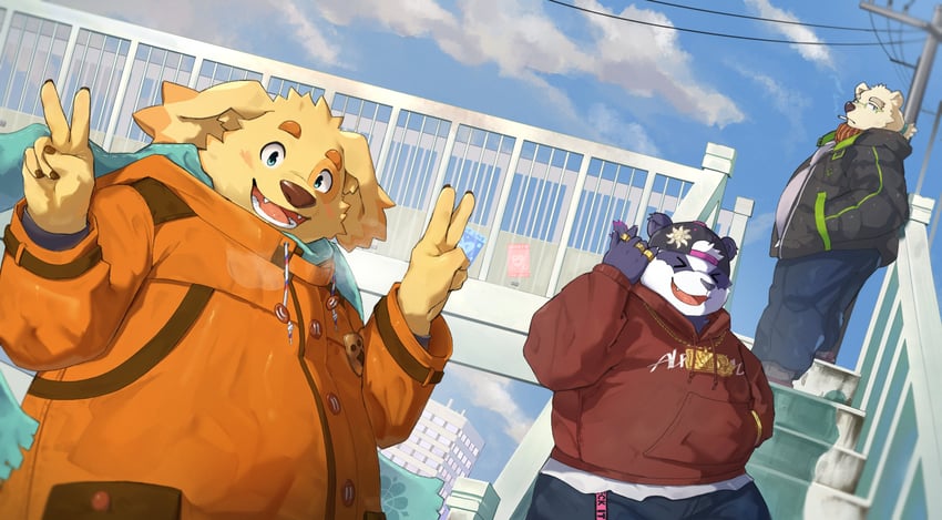 leib, cu sith, and alp (tokyo afterschool summoners) drawn by o3o_luri