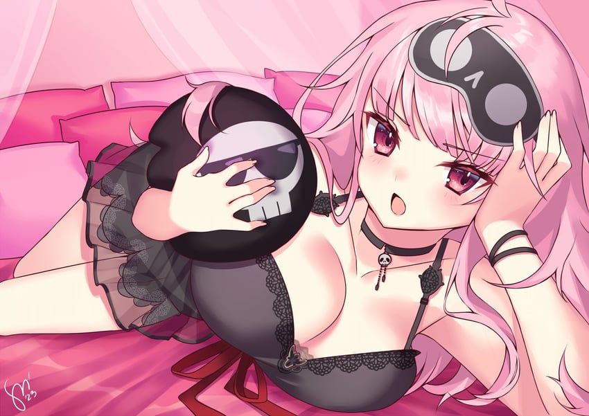 mori calliope and death-sensei (hololive and 1 more) drawn by watashishi