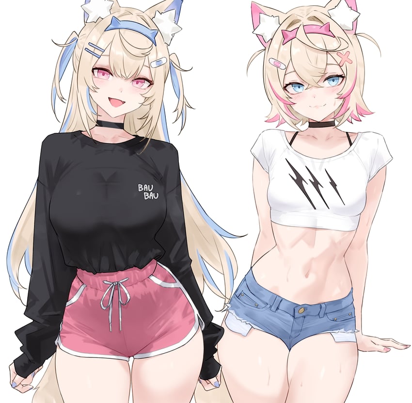 fuwawa abyssgard and mococo abyssgard (hololive and 1 more) drawn by bluefield