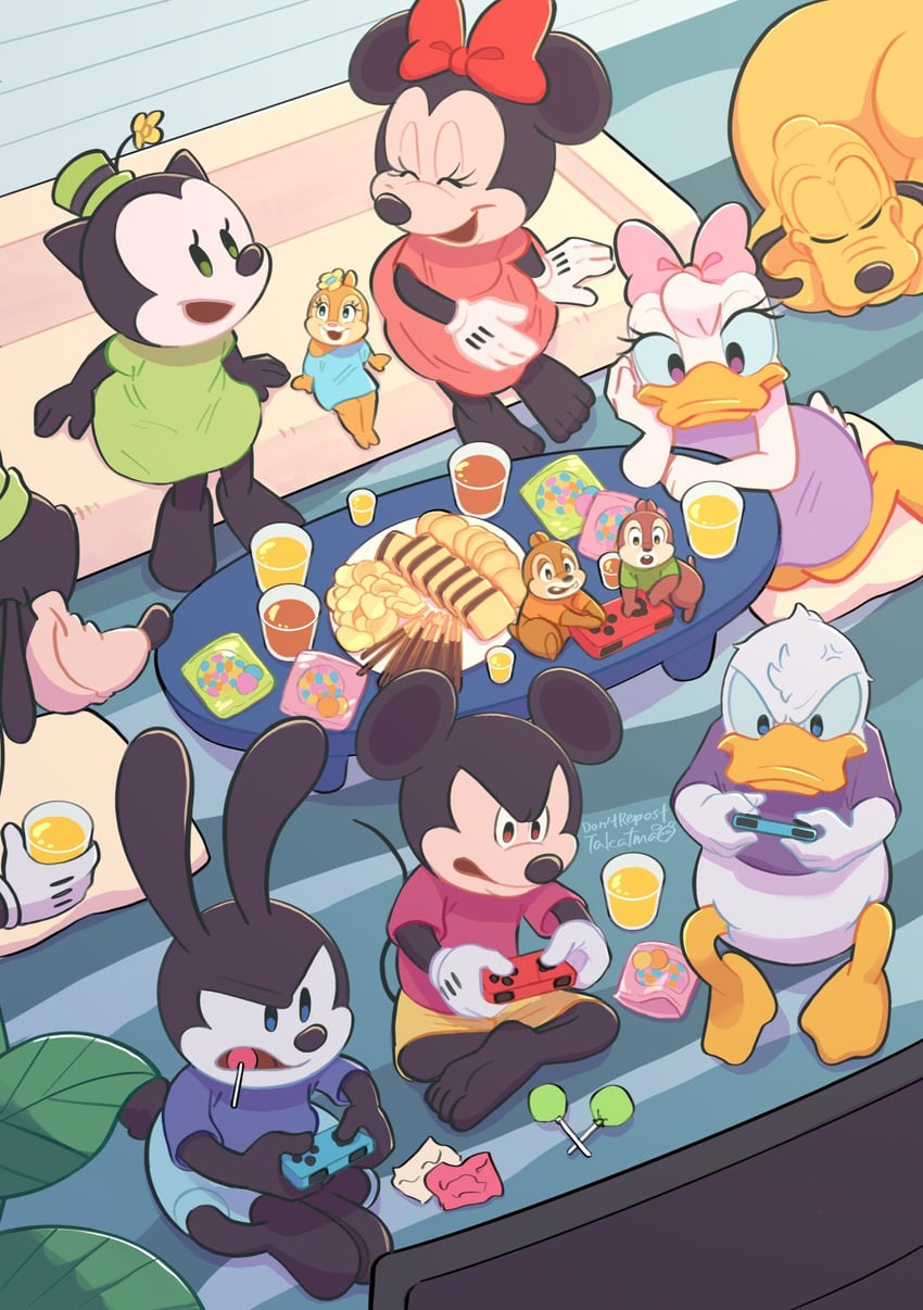 mickey mouse, minnie mouse, donald duck, daisy duck, goofy, and 6 more (mickey mouse & friends) drawn by takatmaorange