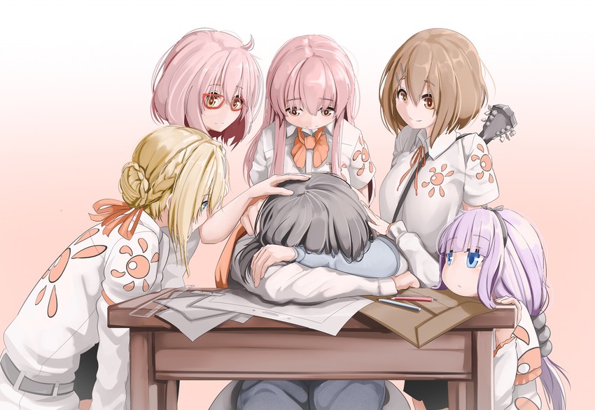 hirasawa yui, kanna kamui, violet evergarden, kuriyama mirai, and nishimiya shouko (k-on! and 5 more) drawn by genek