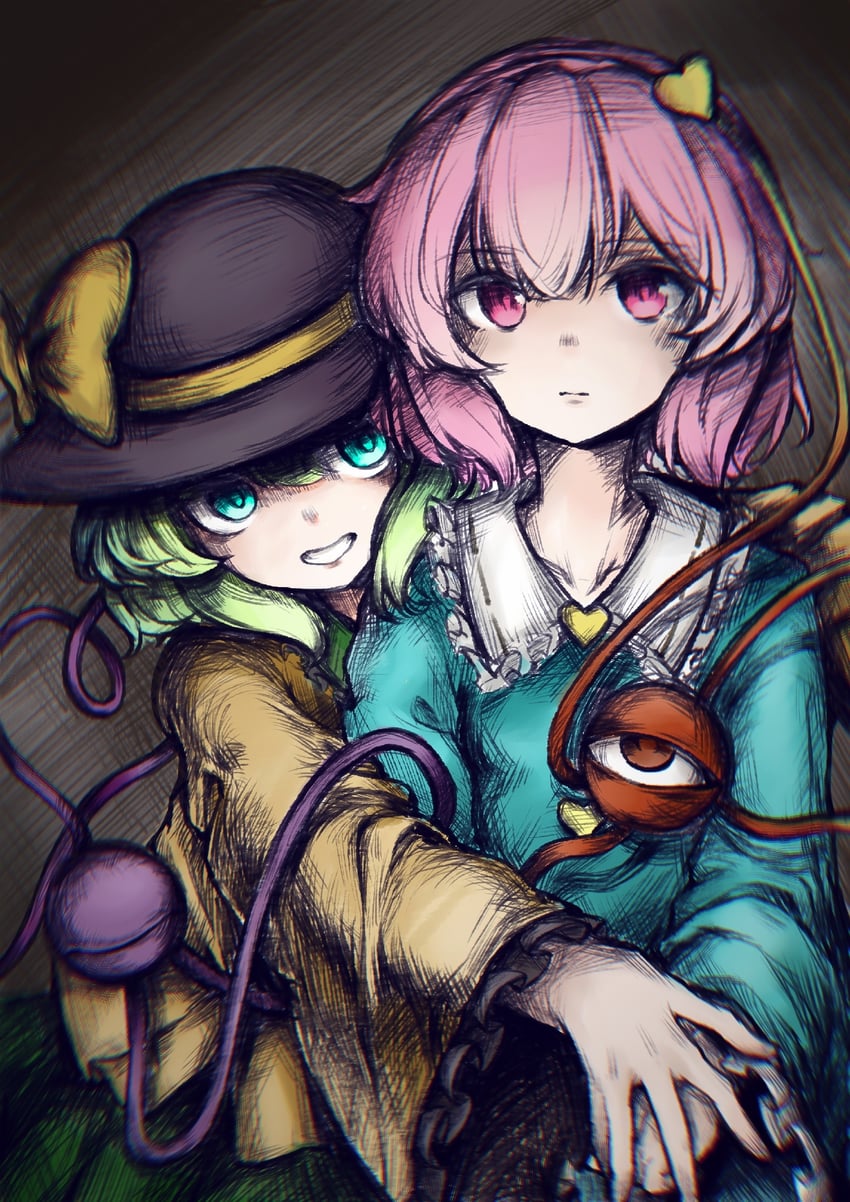 komeiji koishi and komeiji satori (touhou) drawn by uptwo