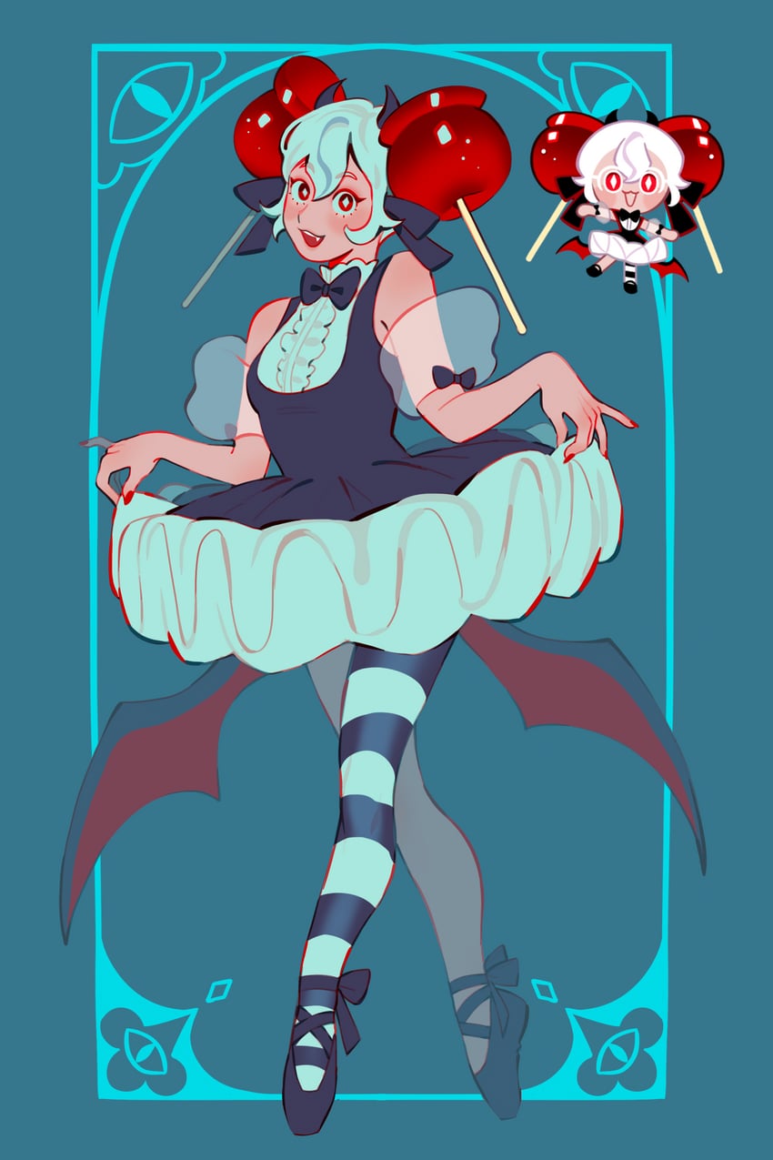 candy apple cookie (cookie run and 1 more) drawn by ghostpotion_art