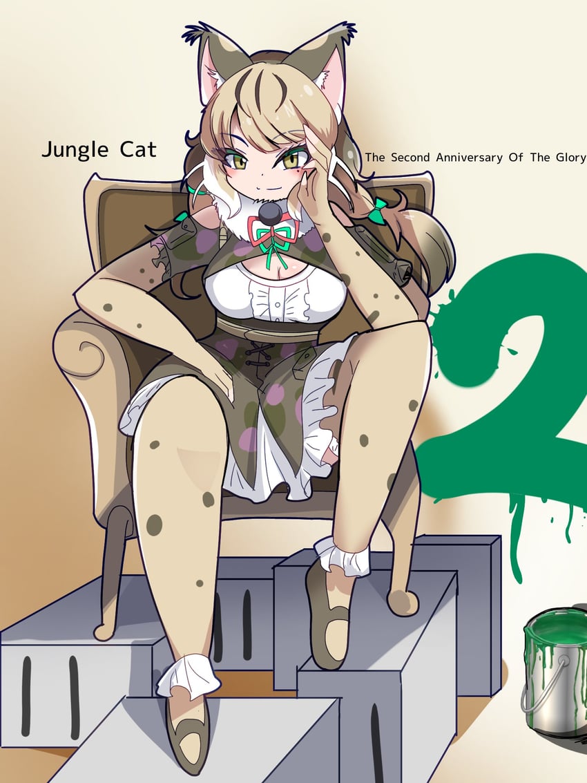 jungle cat (kemono friends and 1 more) drawn by kiryu_(rnrwbhybsxj4qgk)