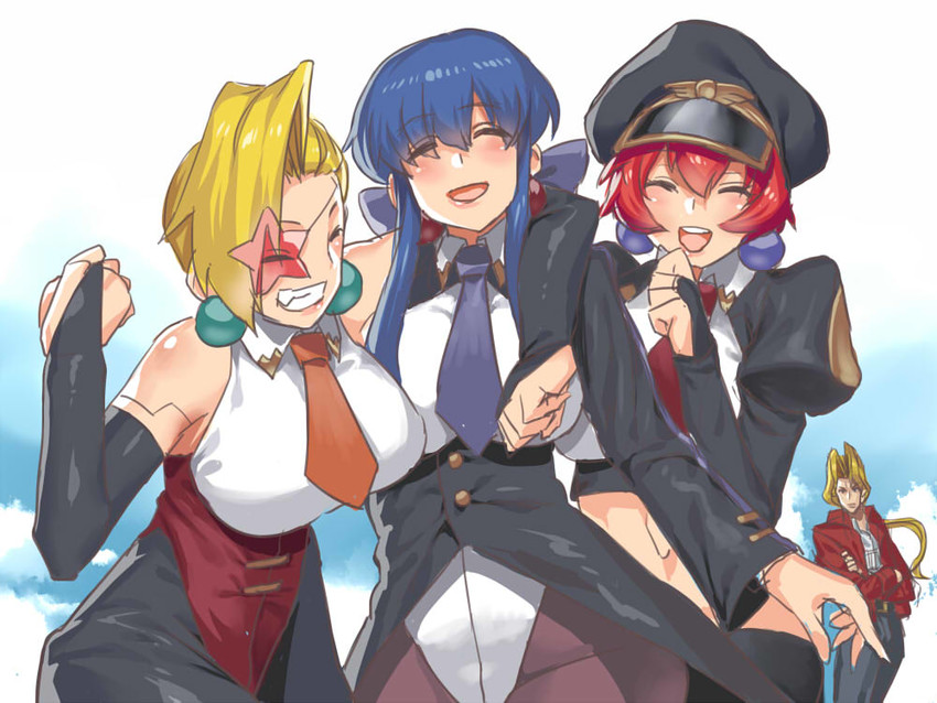 luchs, tiger, mizutani yuuko, panther, and gelhardt von faust (saber marionette j) drawn by obui