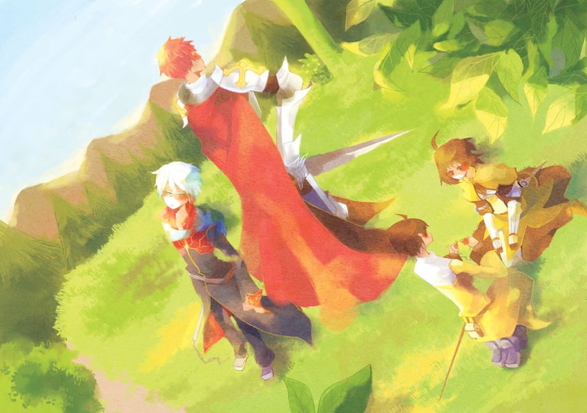 priest, lord knight, acolyte, and swordsman (ragnarok online) drawn by sansaro