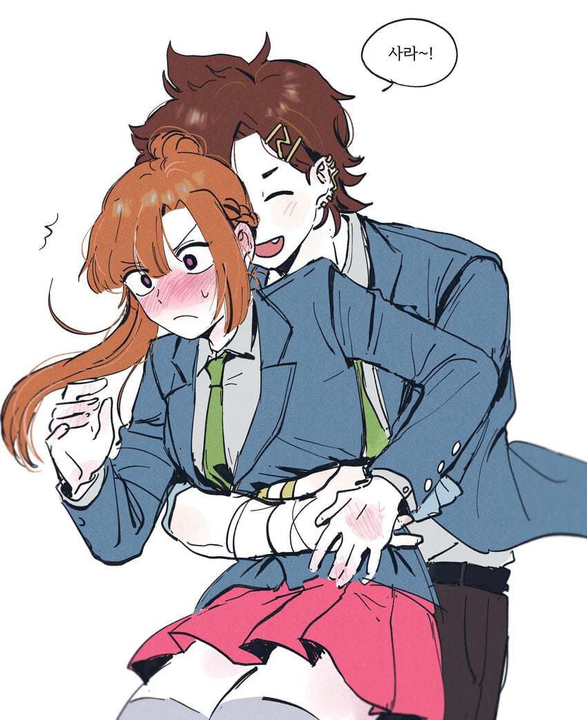 chidouin sara and tazuna joe (kimi ga shine) drawn by dabin_kgs
