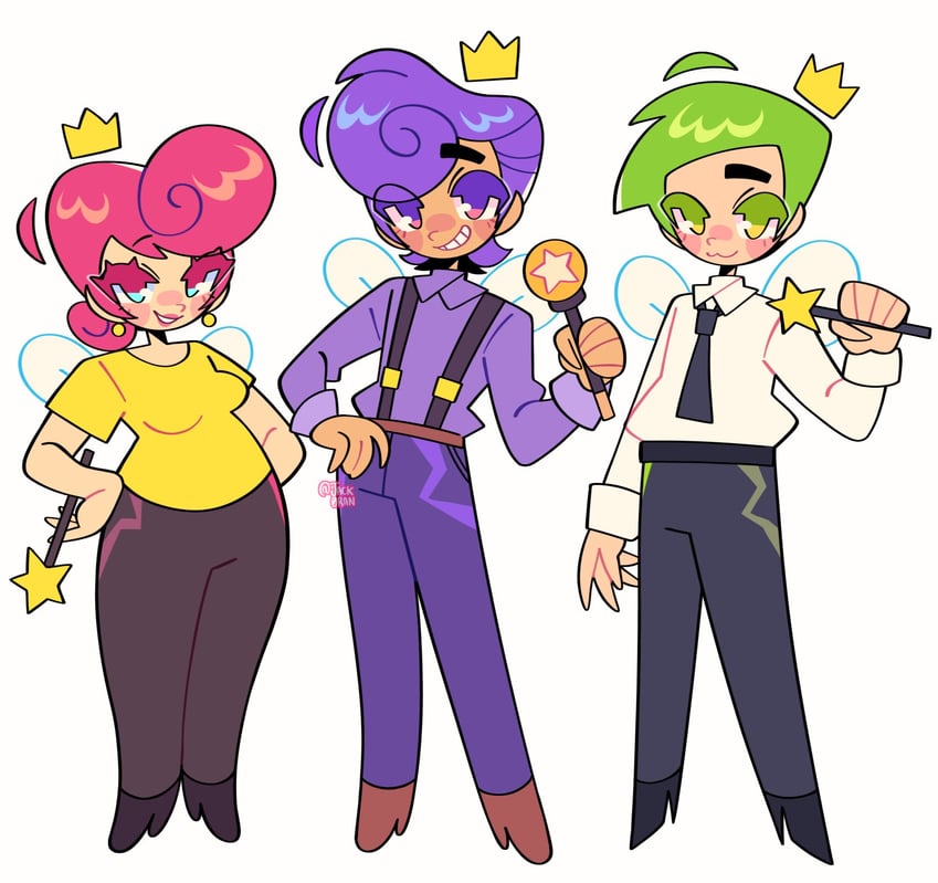 wanda, cosmo, and peri (the fairly oddparents and 1 more) drawn by jack0ran