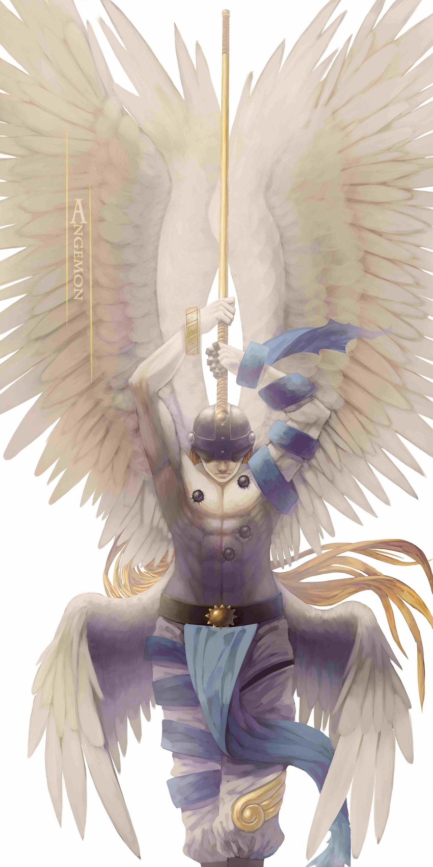 angemon (digimon and 1 more) drawn by jirou_su