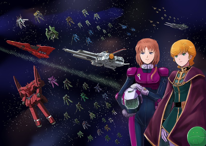haro, zaku ii, mineva lao zabi, unicorn gundam, marida cruz, and 15 more (gundam and 1 more) drawn by gacha-m