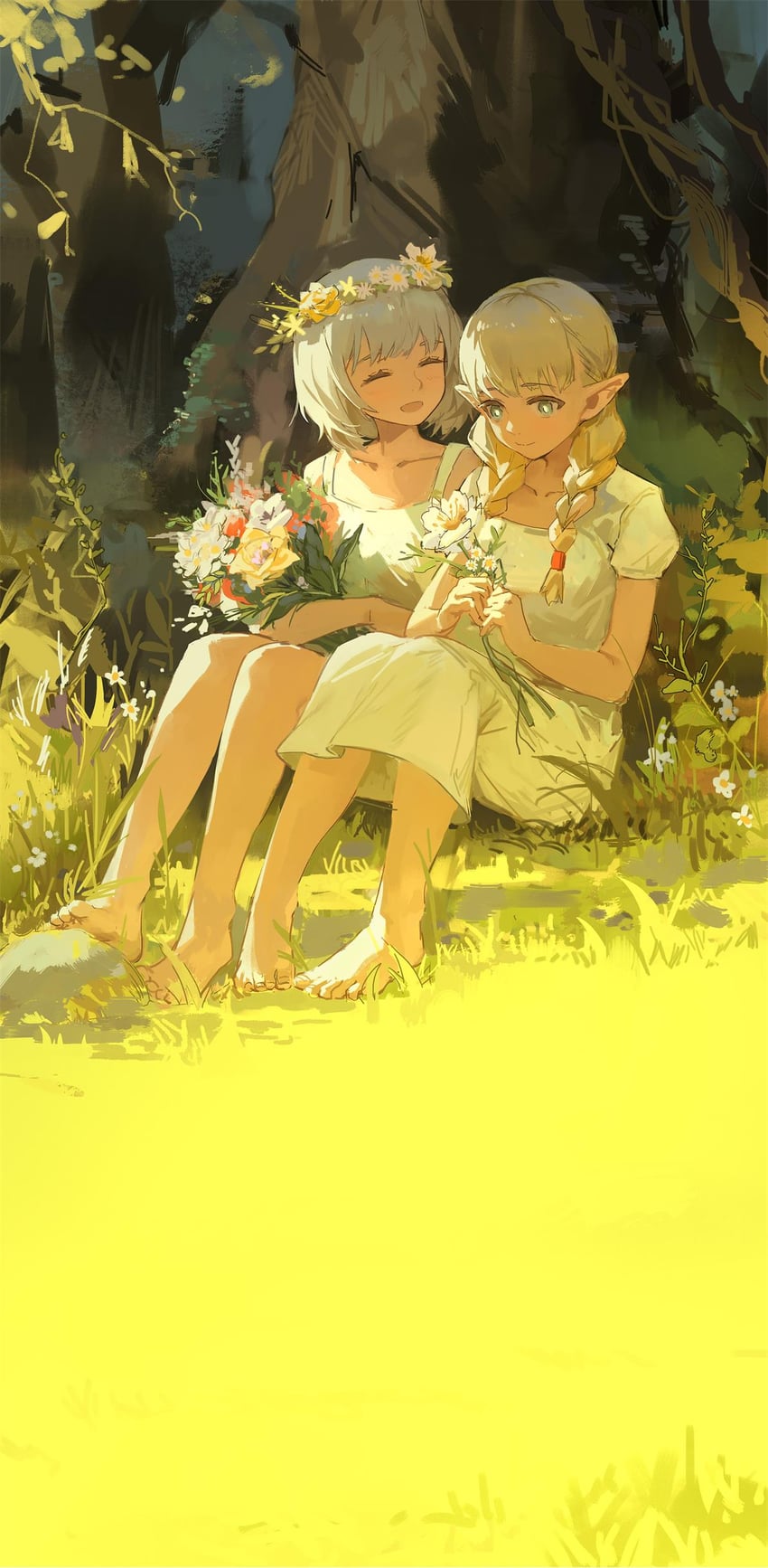 marcille donato and falin touden (dungeon meshi) drawn by meinoss
