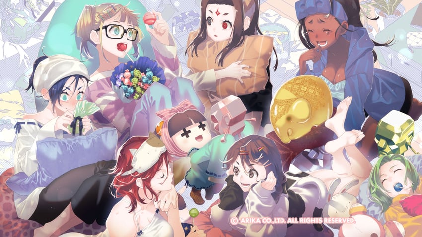 nanase, blair dame, pullum purna, rain, knitty, and 4 more (arika and 2 more)