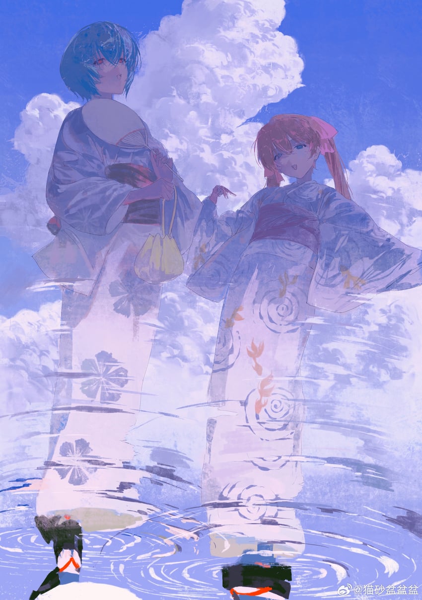 souryuu asuka langley and ayanami rei (neon genesis evangelion) drawn by wigfire