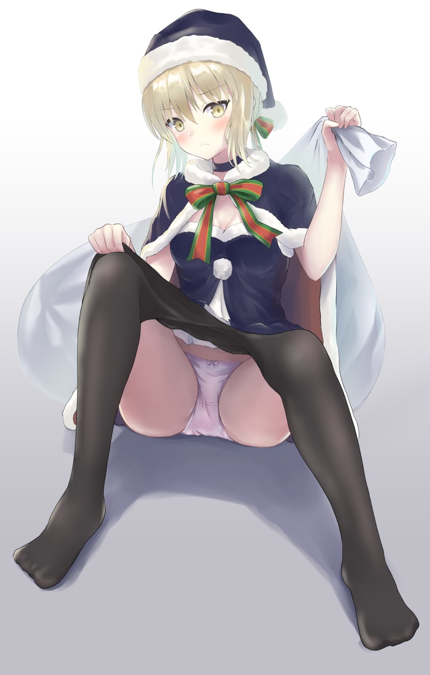 artoria pendragon, saber alter, and santa alter (fate and 1 more) drawn by parufeito
