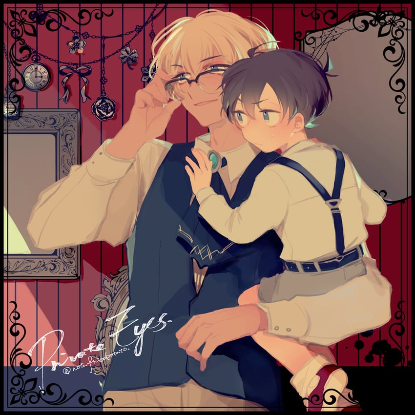 edogawa conan and amuro tooru (meitantei conan) drawn by jikei