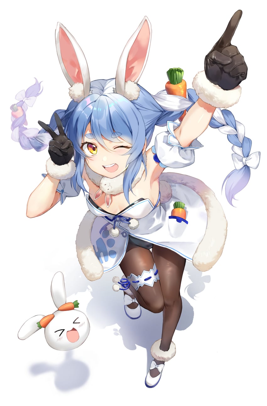 usada pekora and don-chan (hololive) drawn by timing_(mpth8384)