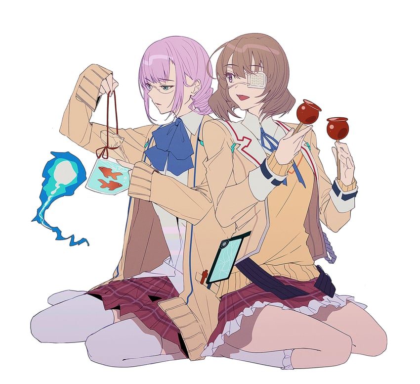 hiiragi kozue and higuchi seika (heaven burns red) drawn by kjhg1108