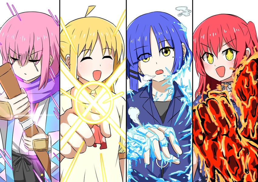 gotoh hitori, kita ikuyo, ijichi nijika, yamada ryo, kizaru, and 3 more (one piece and 1 more) drawn by shimaryu703