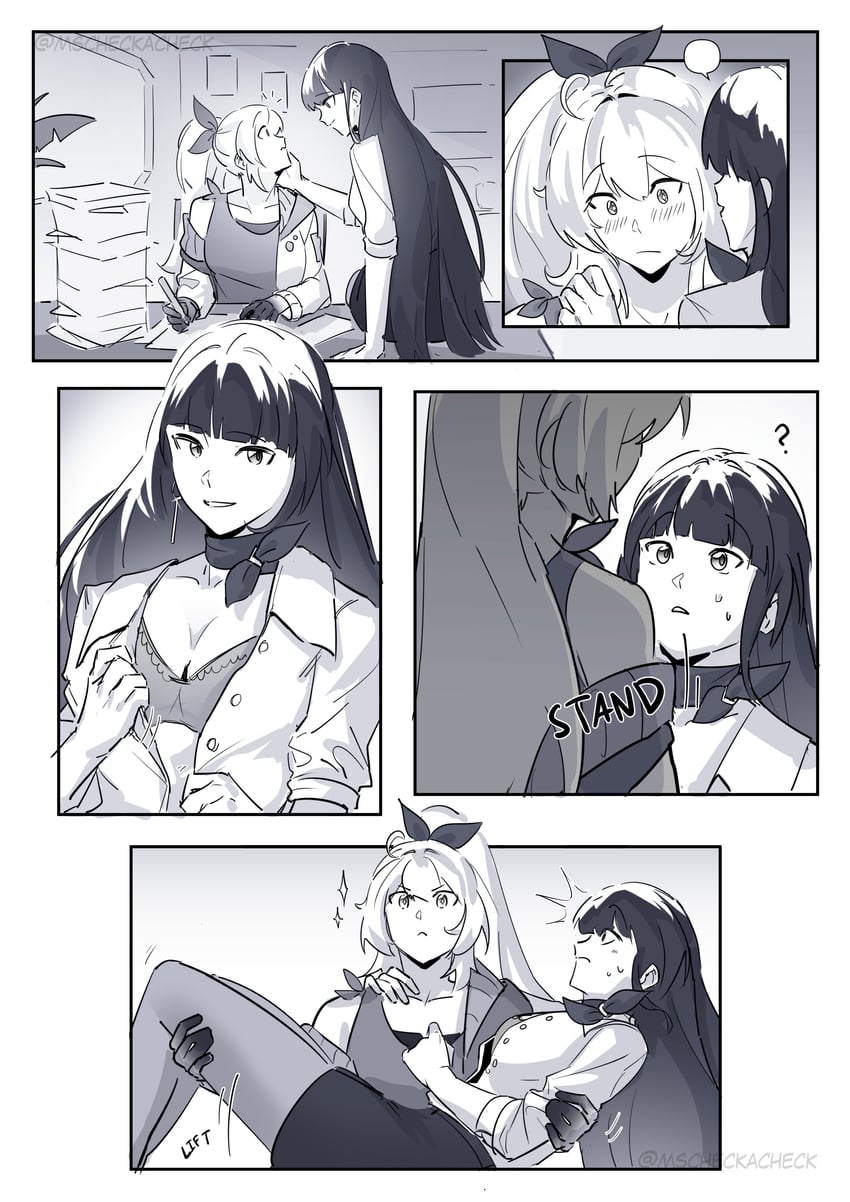 kiana kaslana and raiden mei (honkai and 1 more) drawn by mscheckacheck