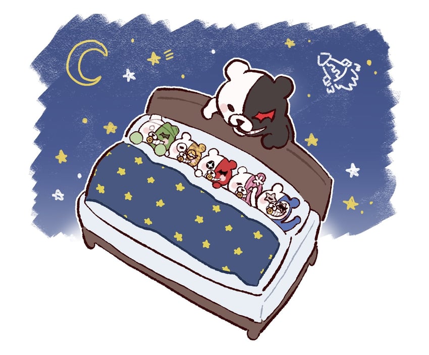 monokuma, monotaro, monophanie, monosuke, monodam, and 1 more (danganronpa and 2 more) drawn by 30en_(esx5g)